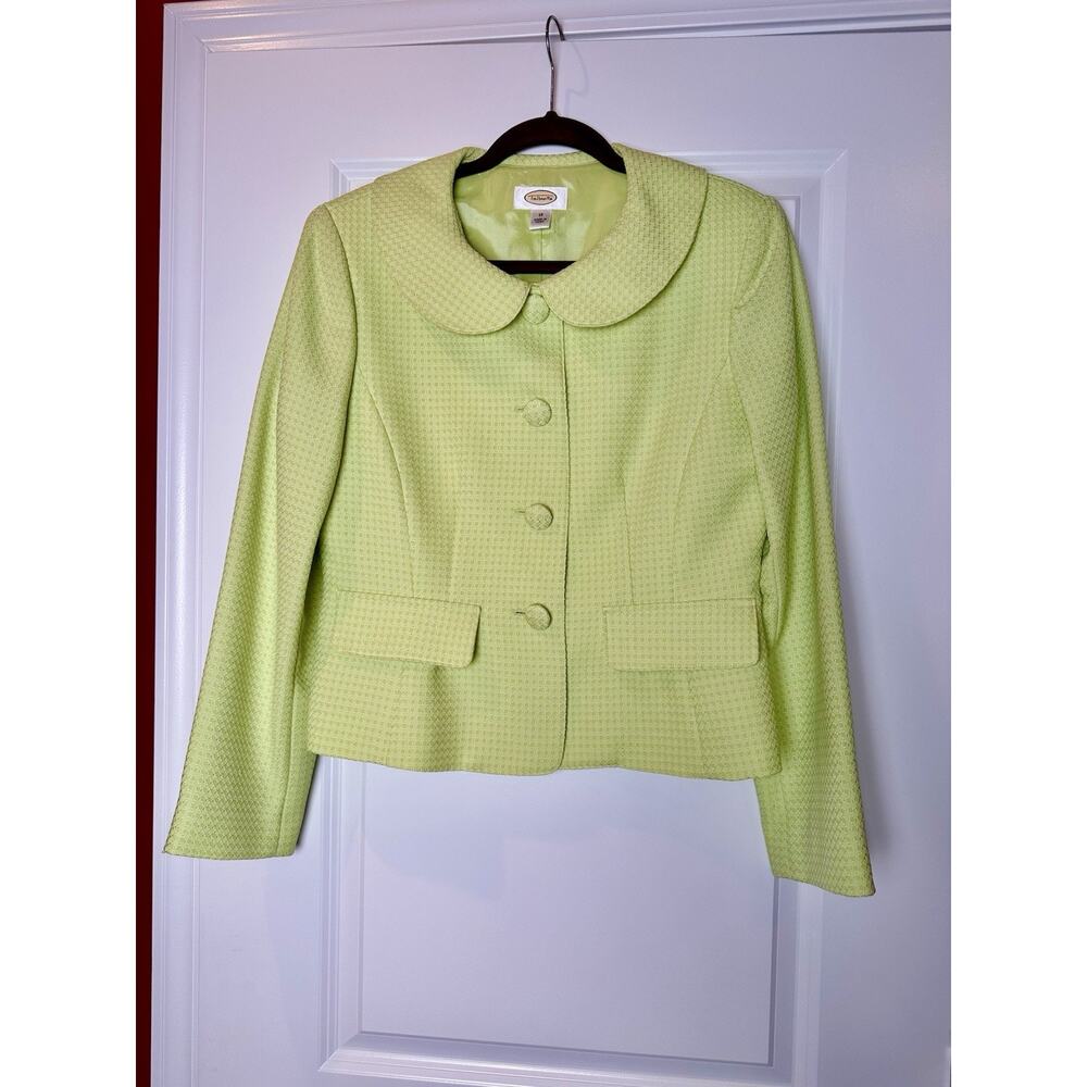 Vintage 1990s Talbots Green/Lime Blazer With Mocked Pockets Size M